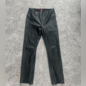 SPANX High Waist, Black faux, leather Leggings.